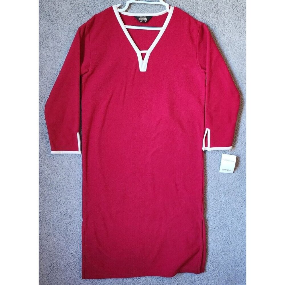 NEW Guide Gear Women's Long‎ Sleeve V Neck Pullover Robe Dress Red Fleece Size M